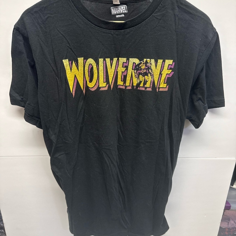 Marvel Black Tee with Yellow and Pink Graphic